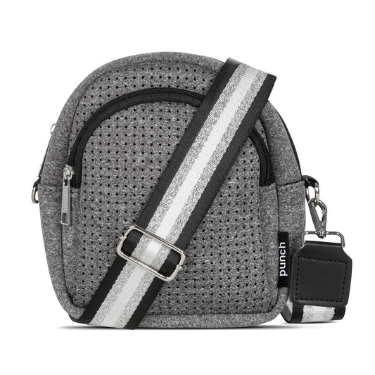 neoprene moon crossbody bag - mélange grey