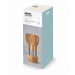 grand designs kitchen cooking utensils with stand 5pce natural/grey