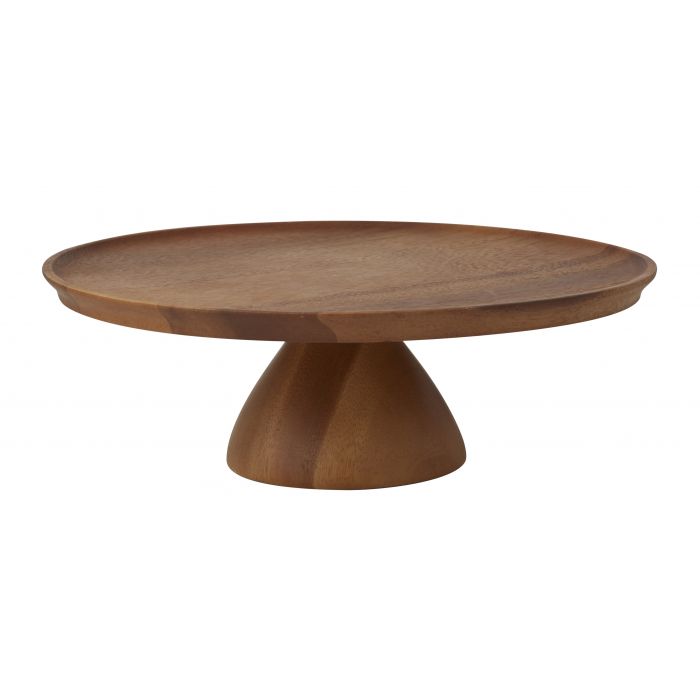 davis & waddell acacia wood footed cake stand natural 30x30x10cm