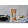 grand designs kitchen cooking utensils with stand 5pce natural/grey